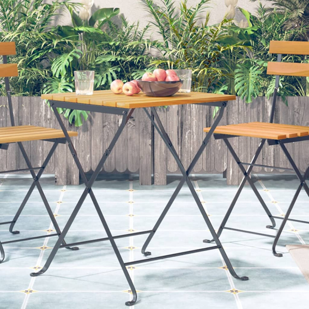 vidaXL Bistro Table 21.7""""x21.3""""x28"""" Solid Acacia Wood