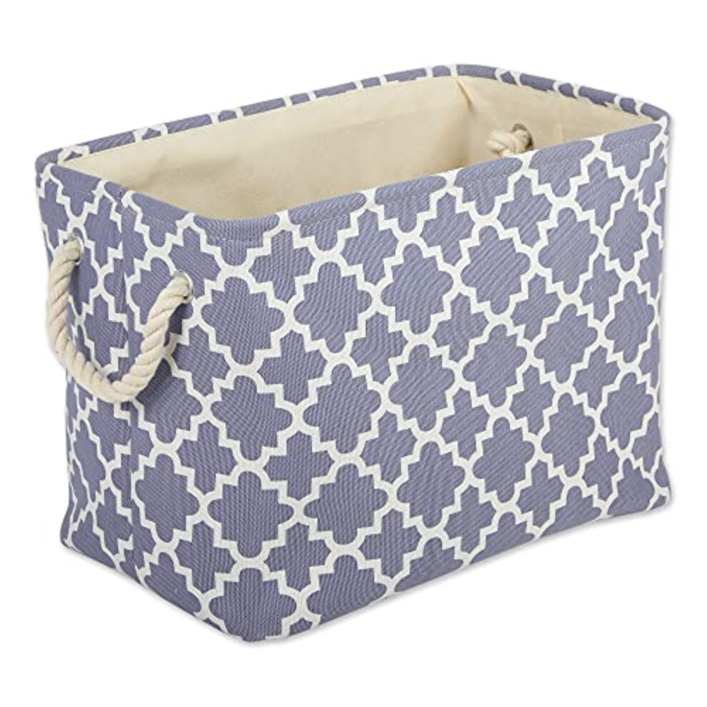 Poubelle rectangulaire en polyester DII Lattice Stonewash Blue Large