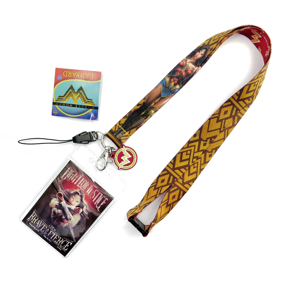 DC New Wonder Woman Lanyard with Soft Charm & Card Holder