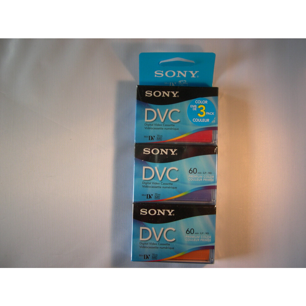 Sony DVM60PRRX/3 Premium-Grade Color miniDV Videocassette