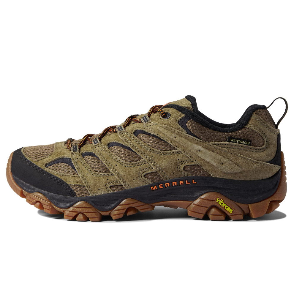 Merrell Men's Moab 3 Waterproof Hiking Shoe  Olive/Gum  7