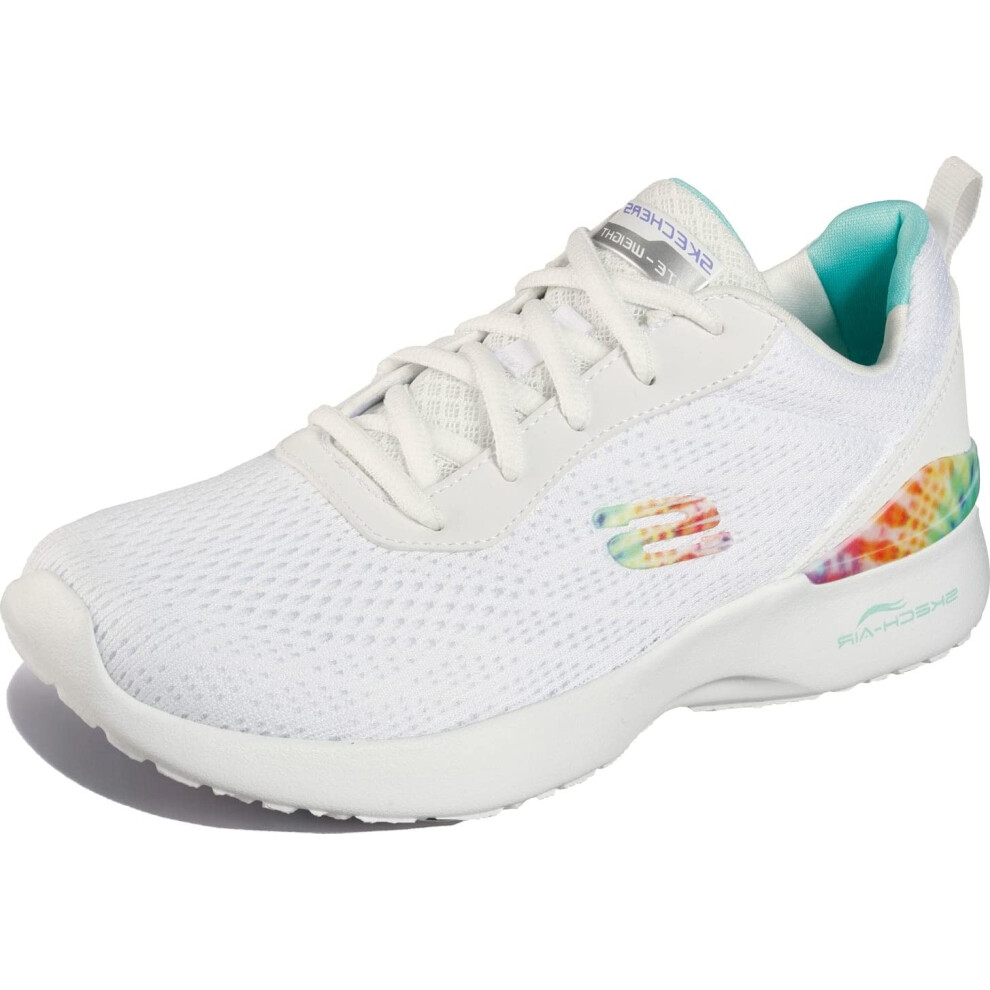 Skechers Women's Dynamight Sneaker  WMLT=White/Multi  6.5