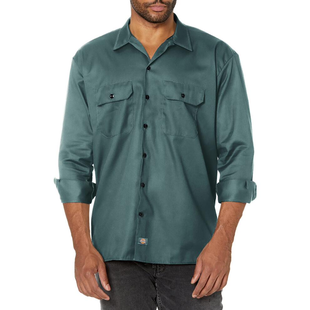 Dickies Mens Long Sleeve Work Shirt Lincoln Green Small
