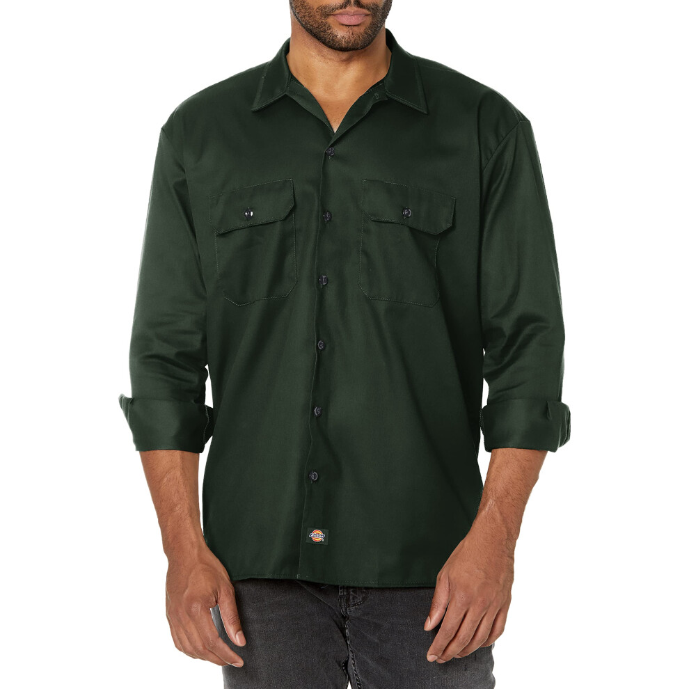 Dickies Mens Long Sleeve Work Shirt  Hunter green  Medium