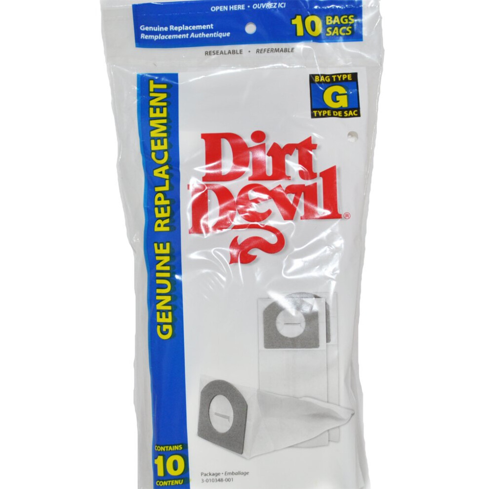 Dirt Devil Hand Vac Style G Paper Vacuum Bags 10 Per Pack