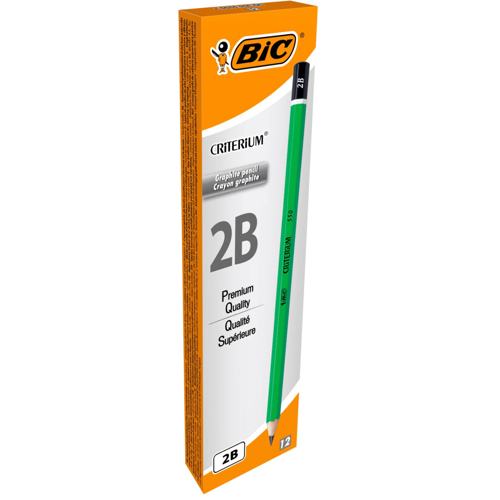 BIC Criterium 550 2B Hexagonal Pencils (Box of 12)  Black