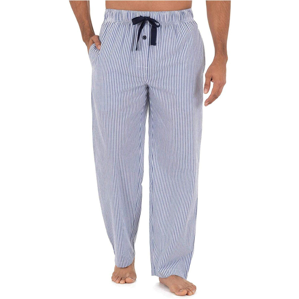 Fruit of the Loom Mens Woven Sleep Pant  Blue Stripe  3XL