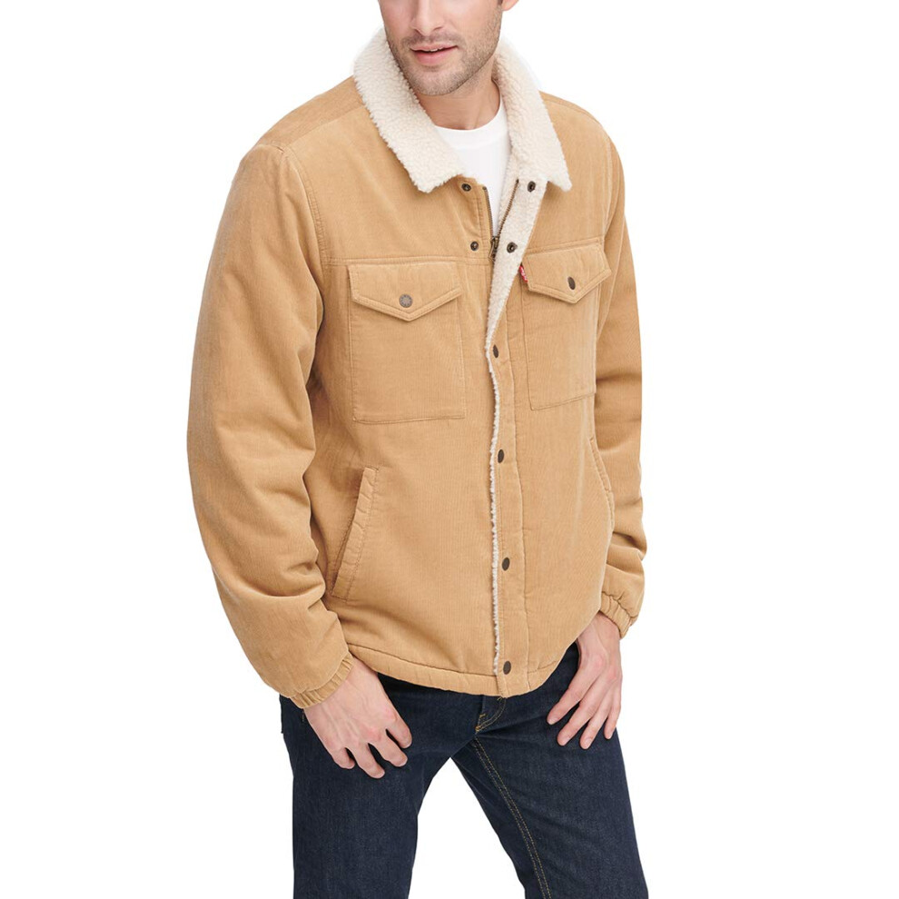 Levis Mens corduroy Sherpa Trucker Jacket  Tan  XXX-Large