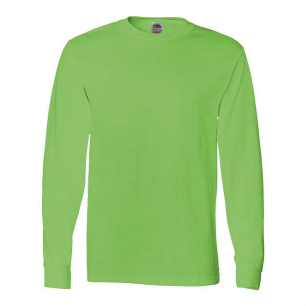 Fruit of the Loom HD Cotton Long Sleeve T-Shirt - Kiwi  S