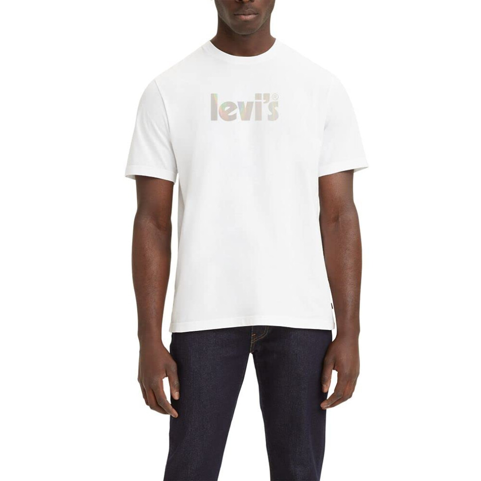 Levi's Men's Graphic Tees  (New) Foil Poster White  Small