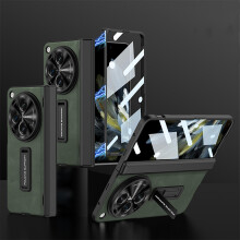 (green) For Oneplus Open Case With Magnetic Hinge Protection, Built In Screen Protector, Camera Protector All-inclusive Slim Hard Pc Kickstand Case
