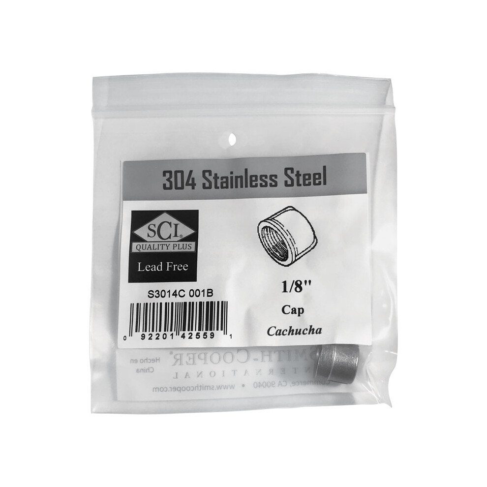 Pipe Cap 1/8"" Ss (Pack Of 1) 092201425591