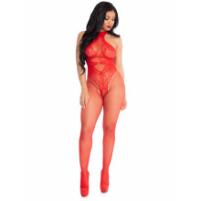 Body sin costuras de red con cuello halter