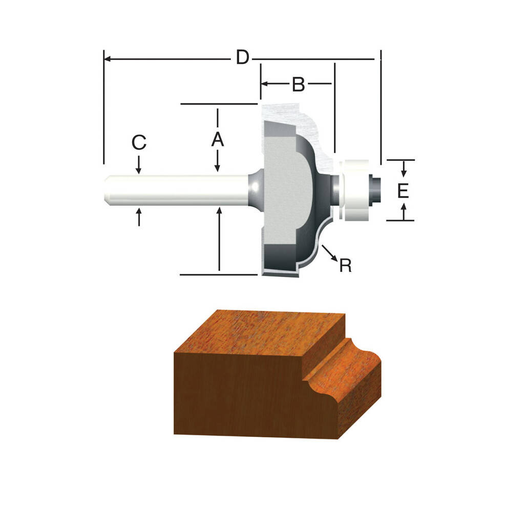 ROUTER BIT 1/4R OGEE (Pack of 1)