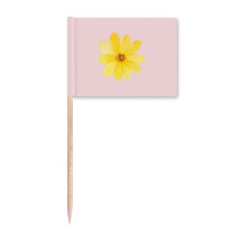 Daisy Yellow Watercolor Art Deco Fashion Toothpick Flags Marker Topper Party Decoration