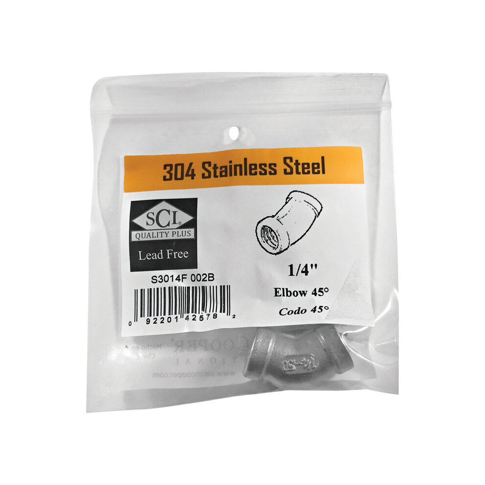 Female Elbow 45 1/4"" Ss (Pack Of 1) 092201425782