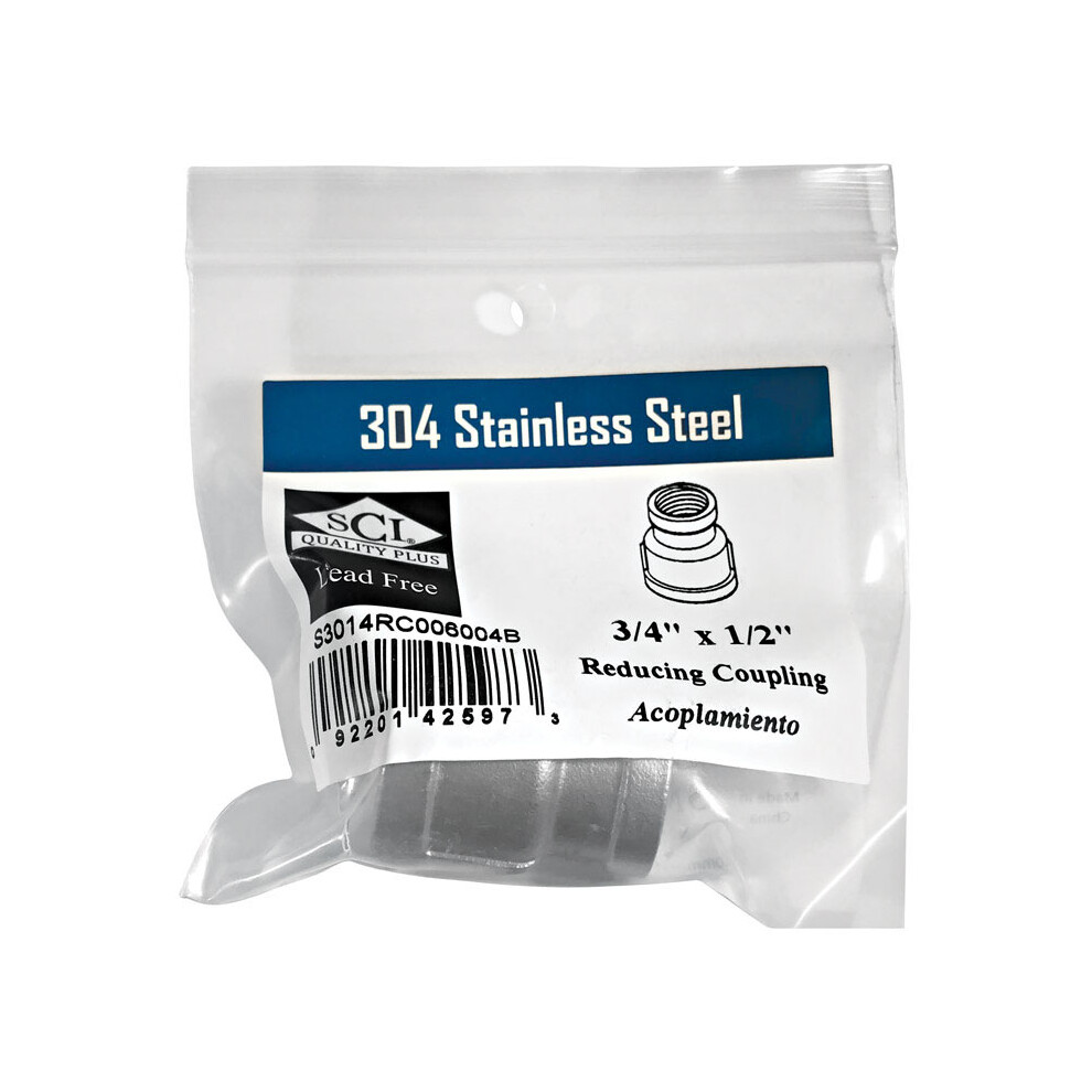 Redc Coupling 3/4X1/2""Ss (Pack Of 1) 092201425973