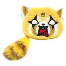 GUND Sanrio Aggretsuko Ansiktsväska med Svansdragkedja Plush Röd Panda Netflix Original
