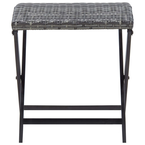 VidaXL vidaXL Folding Stool Poly Rattan Gray 1