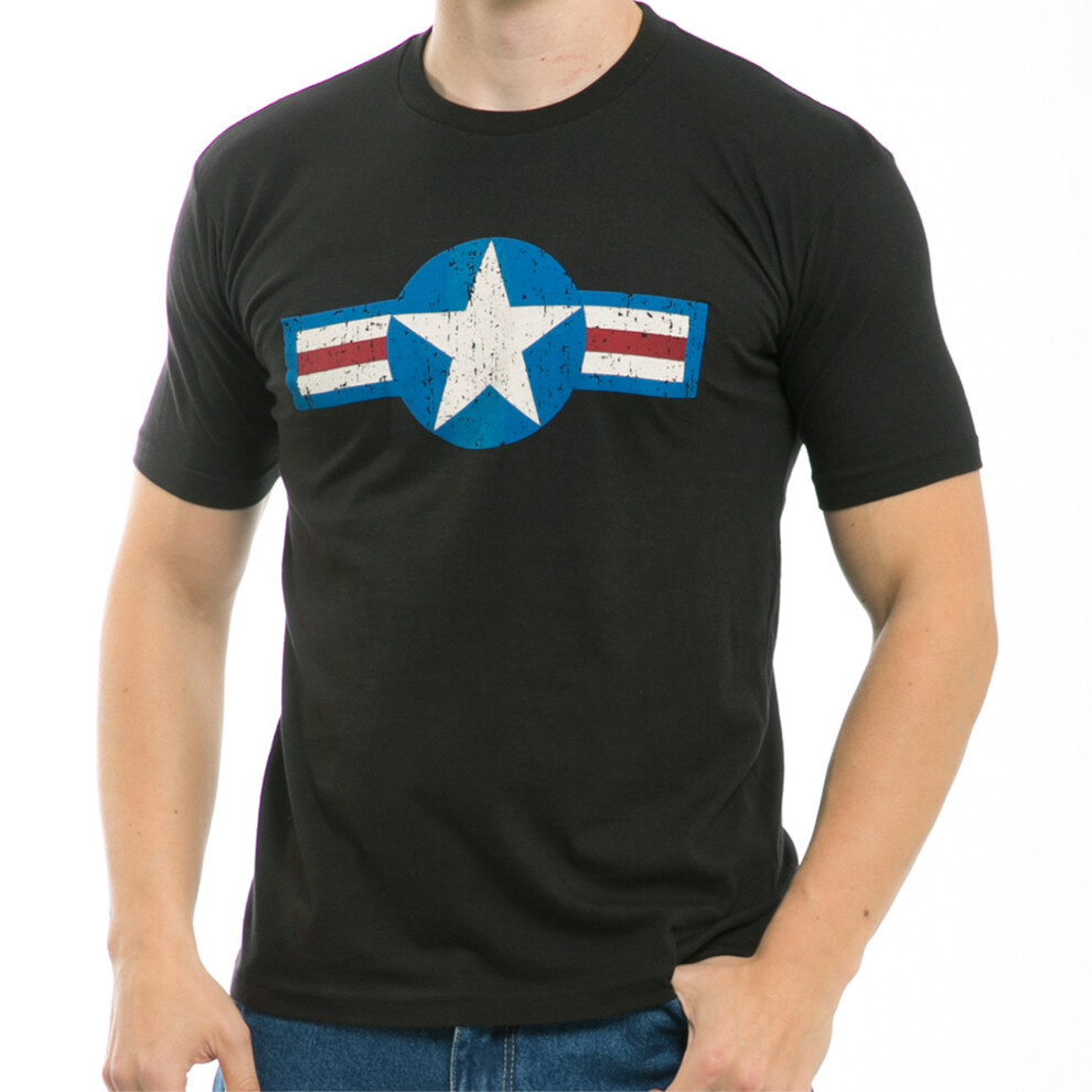 T-shirt simple 30 US AirForce 4 Noir M