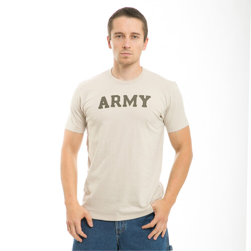 Oceanside Applique T's Army Sand L 1