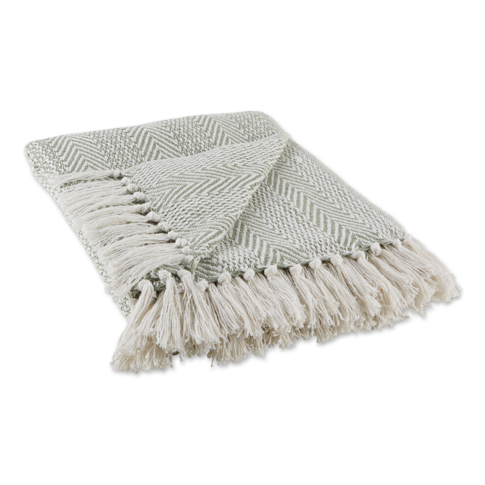 DII Artichoke Herringbone Stripe Throw