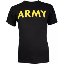 Schwarzes Armee-T-Shirt mit gelbem Aufdruck  3XL