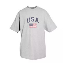 USA mit Flagge T-Shirt Heather Grey 2XL