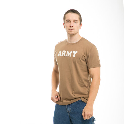 Oceanside Applique T's Army A Brown L 2