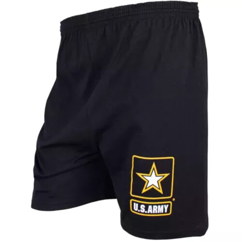 Men's Black Running Short - Army Star 2XL