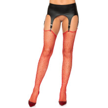 Netkousen met strass steentjes. - O/S / ROOD