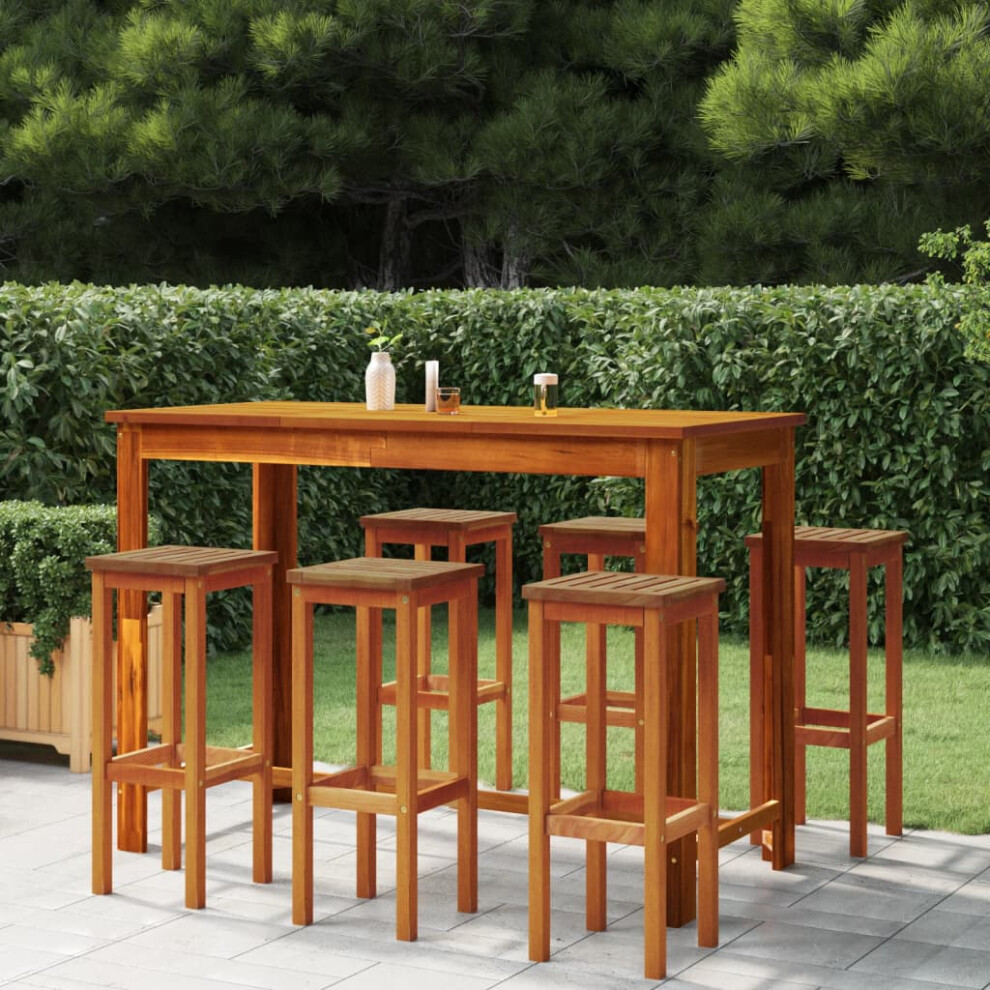 Vidaxl Bar Stools 6 Pcs Solid Wood Acacia