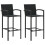 VidaXL vidaXL Bar Stools 2 pcs Black Poly Rattan 1
