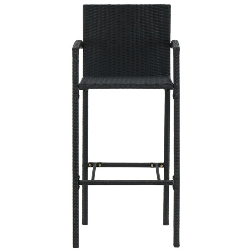 VidaXL vidaXL Bar Stools 2 pcs Black Poly Rattan 2