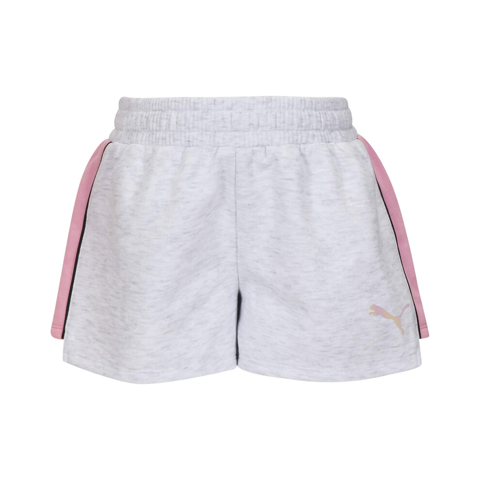 PUMA Girls' Active Short  White Heather  5