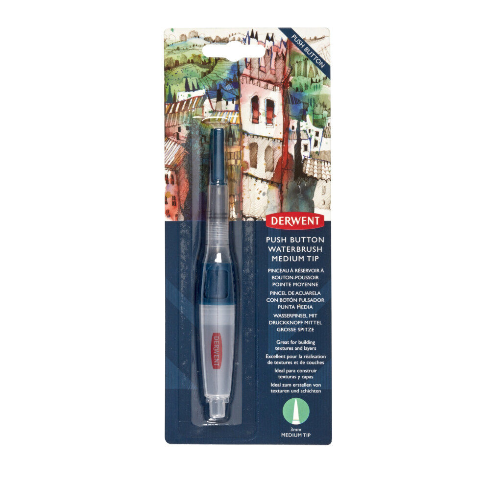 Derwent Push Button Waterbrush  Medium Tip