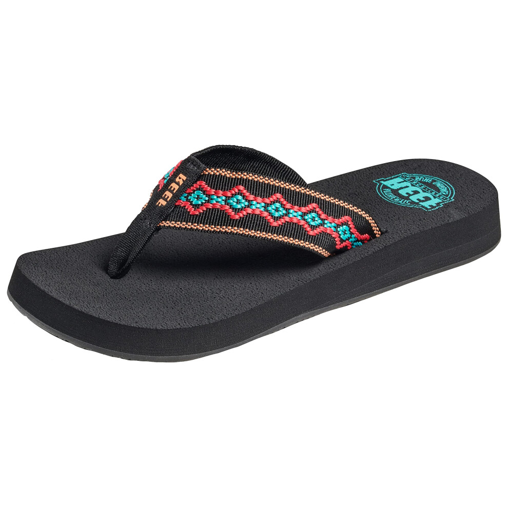 Reef Women's Sandy Flip-Flop  Black/Aqua  7