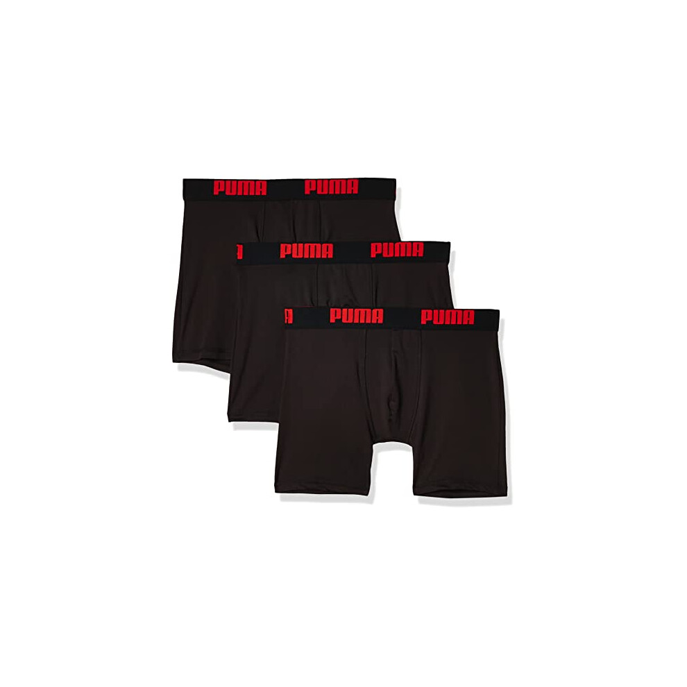 PUMA Men's 3 Pack Boxer Brief  Black  Small