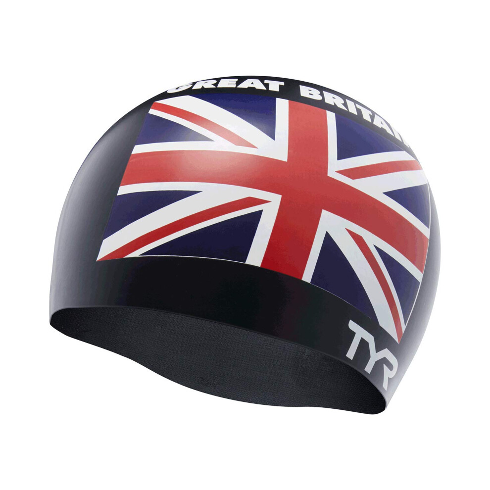 TYR great Britain Silicone Adult Fit  Black