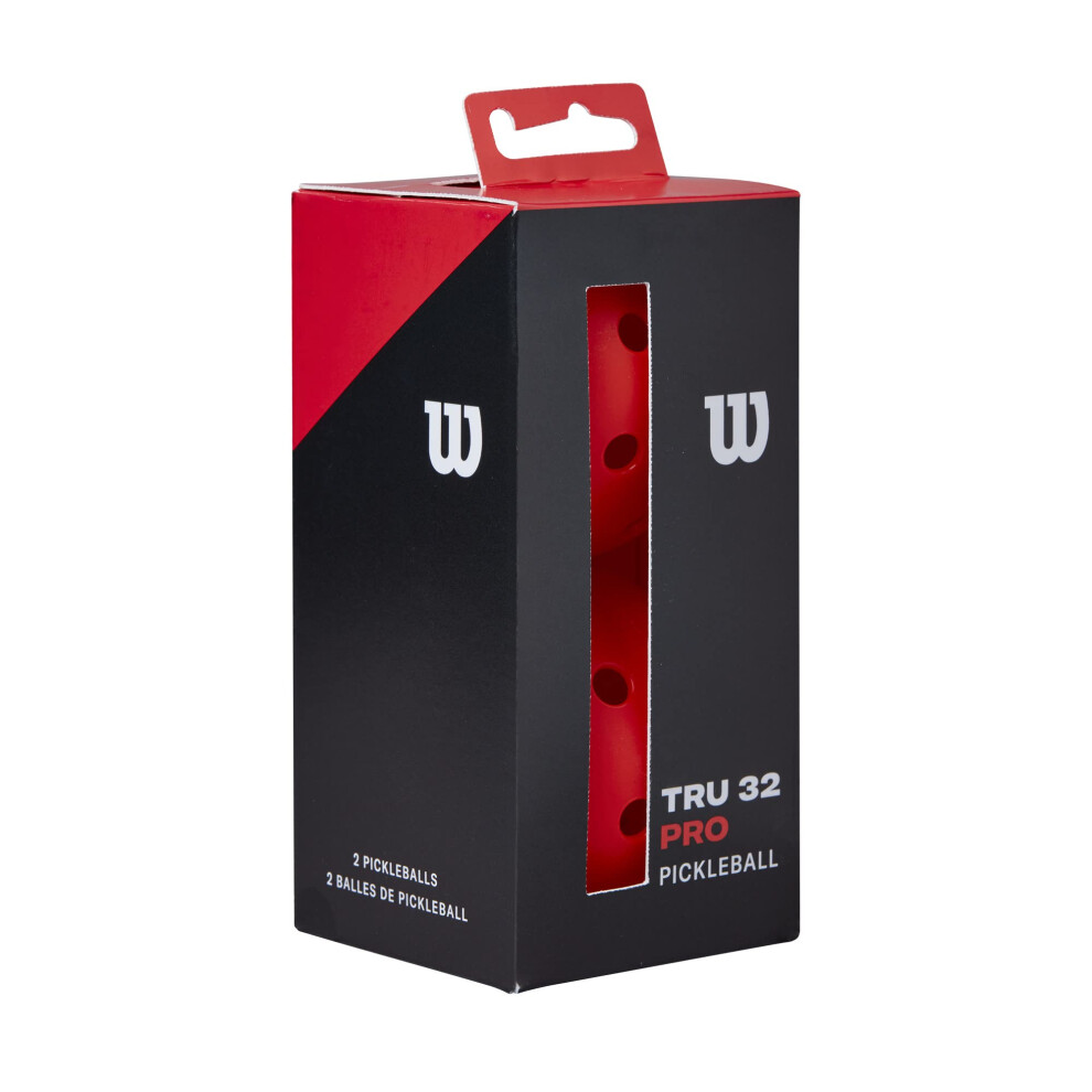 WILSON TRU 32 Pro Pickleballs - 2 Pack  Red