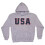 Pullover/Kapuzenpullover mit USA-Flagge, Grau  XL 1