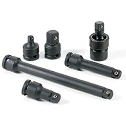 6 st. 3/8 Dr. Impact-adapter en verlengset