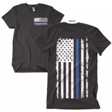 Vintage Blue Line Herren T-Shirt Schwarz  Gro