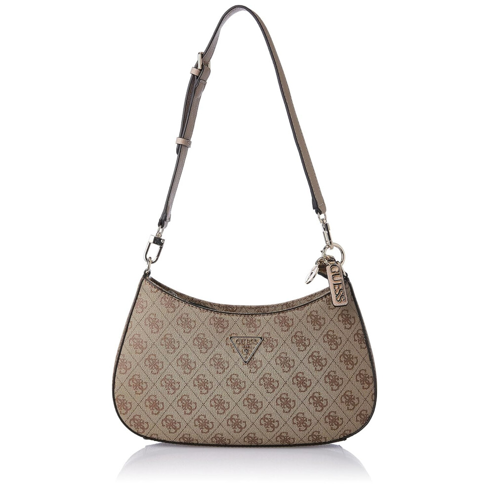 gUESS Noelle Top Zip Shoulder Bag  Latte Logo