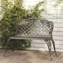 vidaXL Patio Bench 42.5"" Cast Aluminum Green