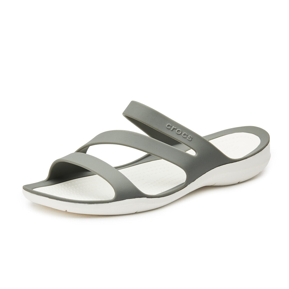 crocs Womens Swiftwater Sandals  SmokeWhite  4