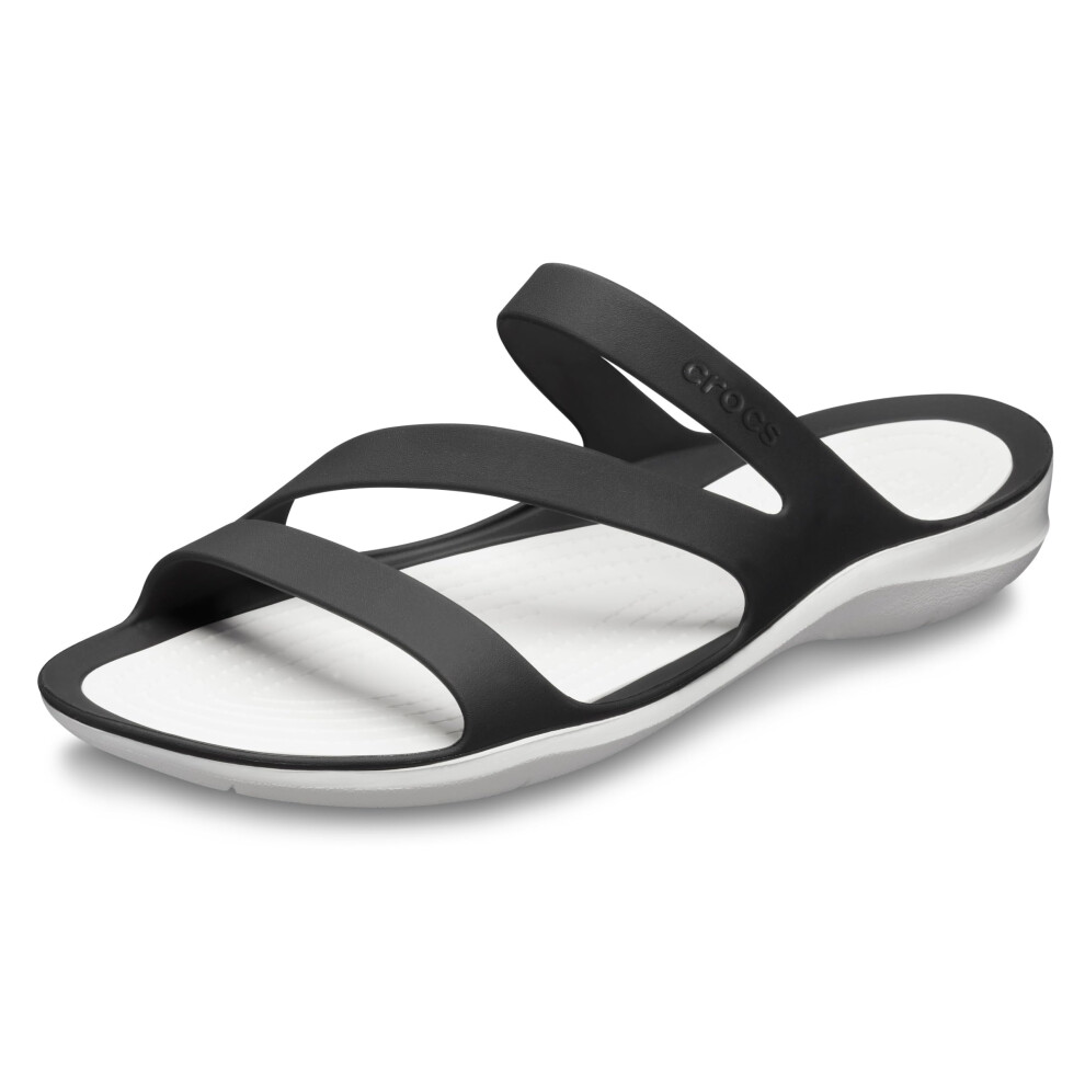 crocs Womens Swiftwater Sandals  BlackWhite  8