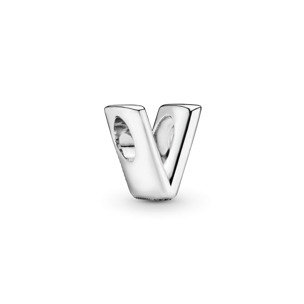 PANDORA Jewelry Letter V Sterling Silver Charm