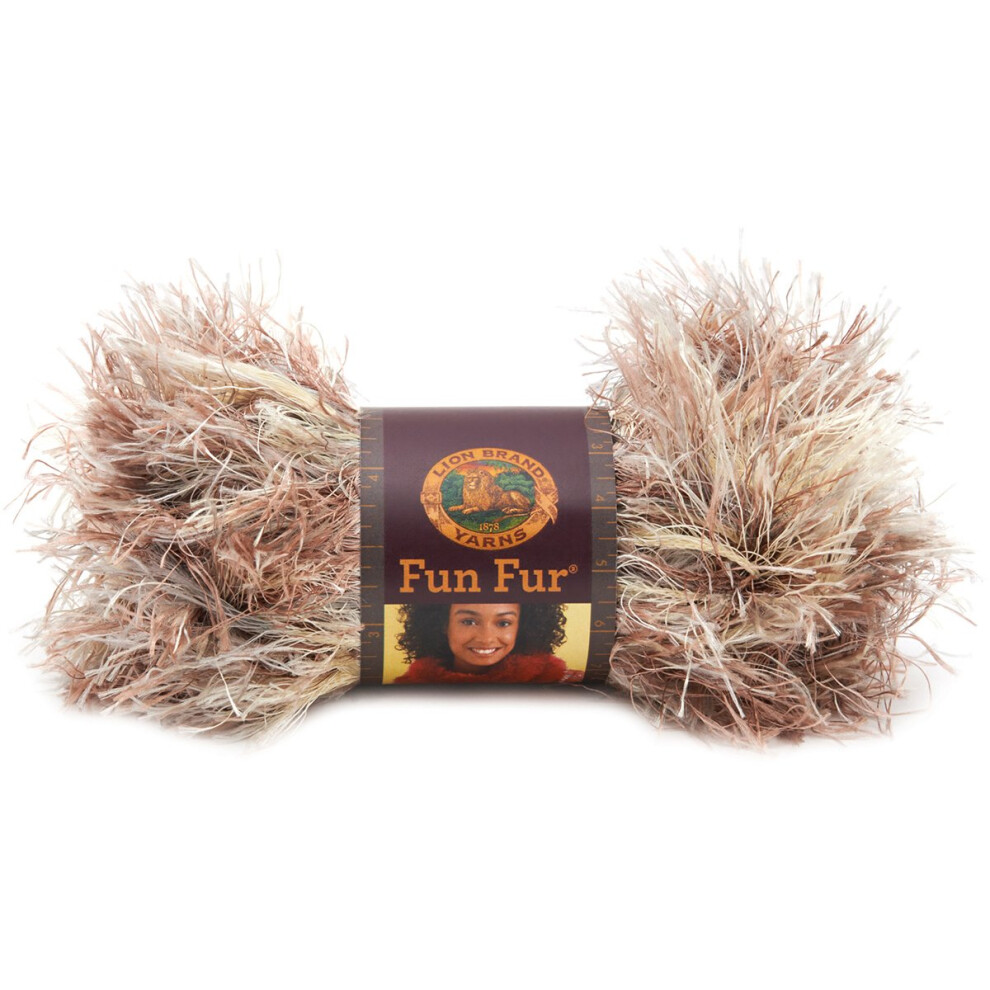 Lion Brand Yarn 320-205 Fun Fur Yarn  Sandstone