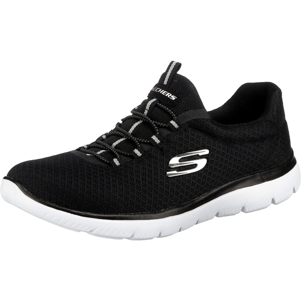 Skechers Womens Summits Sneaker  BlackWhite  12